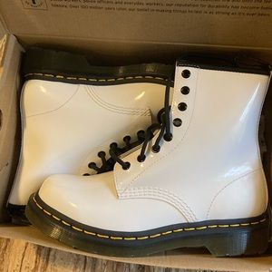 Dr. Martens White Lace-Up Combat Boots
